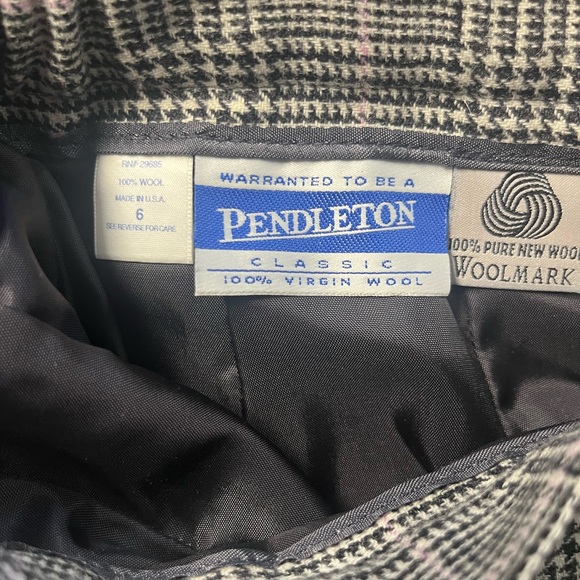 PENDELTON | VINTAGE HOUNDSTOOTH PLAID PENCIL SKIRT | SIZE 6 - Picture 5 of 7